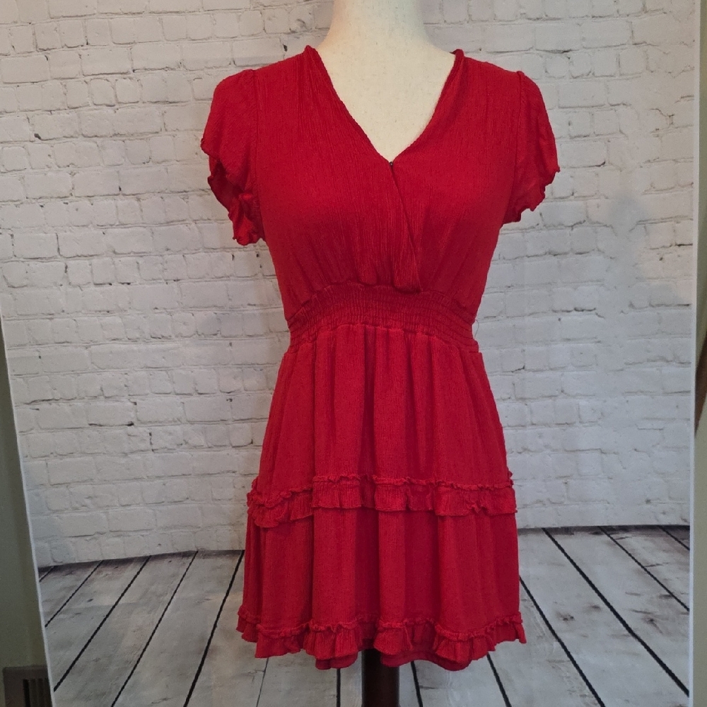 Altar'd State Vibrant Red‎ Mini Dress